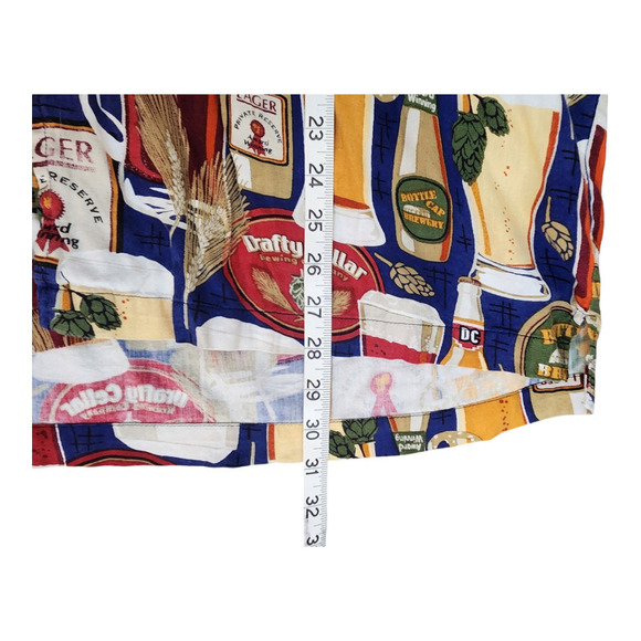 Dem crazy mens 90s vtg beer print hawaiian shirt button up lager draft sz 2XL - Picture 7 of 7